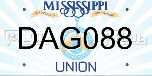 DAG088 Mississippi License Plate