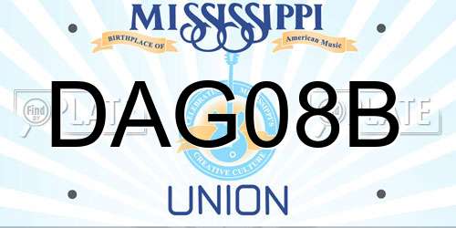 DAG08B Mississippi License Plate