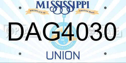 DAG4030 Mississippi License Plate