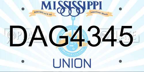 DAG4345 Mississippi License Plate