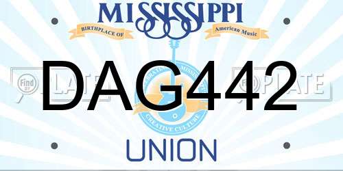 DAG442 Mississippi License Plate