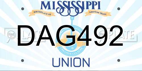DAG492 Mississippi License Plate