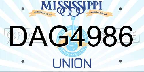 DAG4986 Mississippi License Plate