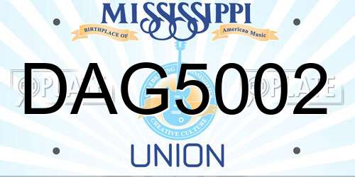 DAG5002 Mississippi License Plate