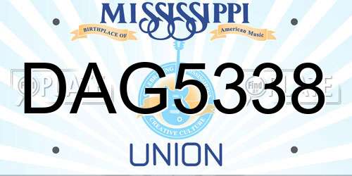 DAG5338 Mississippi License Plate