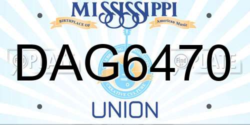 DAG6470 Mississippi License Plate