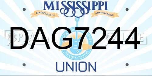 DAG7244 Mississippi License Plate