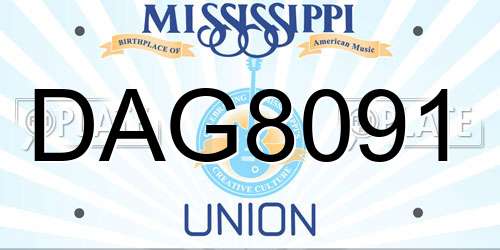 DAG8091 Mississippi License Plate