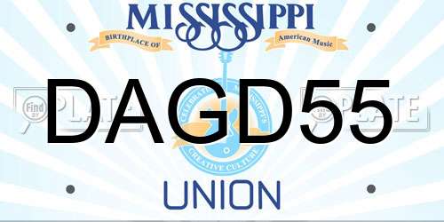 DAGD55 Mississippi License Plate