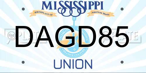 DAGD85 Mississippi License Plate