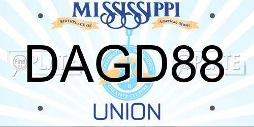DAGD88 Mississippi License Plate