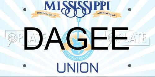 DAGEE Mississippi License Plate