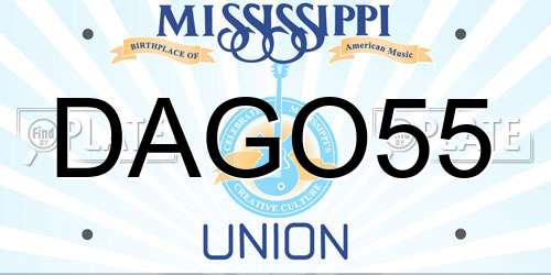 DAGO55 Mississippi License Plate