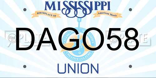DAGO58 Mississippi License Plate
