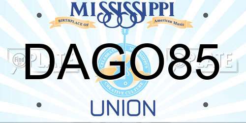 DAGO85 Mississippi License Plate