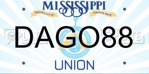 DAGO88 Mississippi License Plate