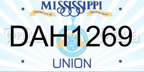 DAH1269 Mississippi License Plate