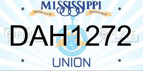 DAH1272 Mississippi License Plate