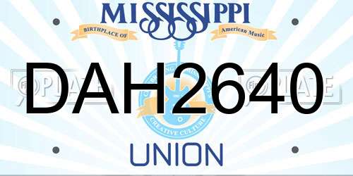 DAH2640 Mississippi License Plate