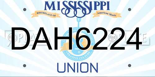 DAH6224 Mississippi License Plate