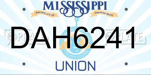 DAH6241 Mississippi License Plate