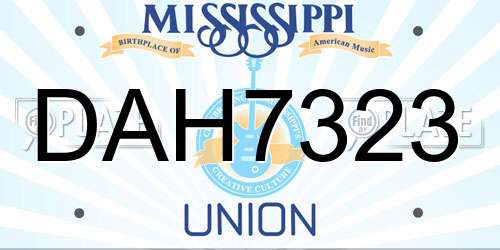 DAH7323 Mississippi License Plate