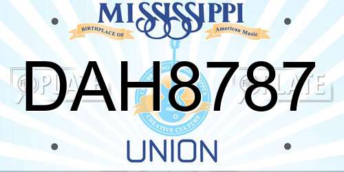 DAH8787 Mississippi License Plate