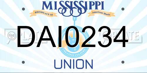 DAI0234 Mississippi License Plate
