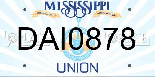 DAI0878 Mississippi License Plate