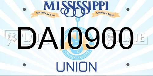 DAI0900 Mississippi License Plate