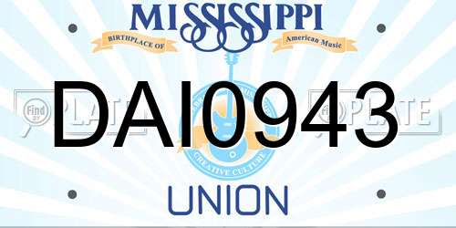 DAI0943 Mississippi License Plate
