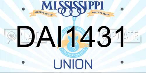 DAI1431 Mississippi License Plate