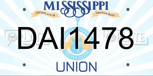DAI1478 Mississippi License Plate