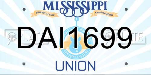 DAI1699 Mississippi License Plate