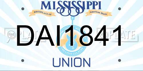 DAI1841 Mississippi License Plate