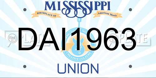 DAI1963 Mississippi License Plate