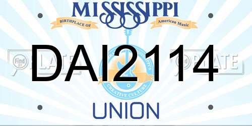 DAI2114 Mississippi License Plate