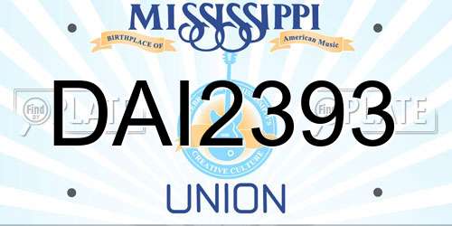 DAI2393 Mississippi License Plate