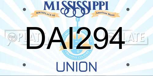 DAI294 Mississippi License Plate
