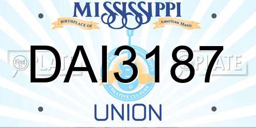 DAI3187 Mississippi License Plate