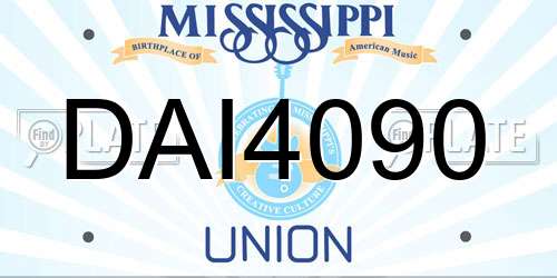 DAI4090 Mississippi License Plate