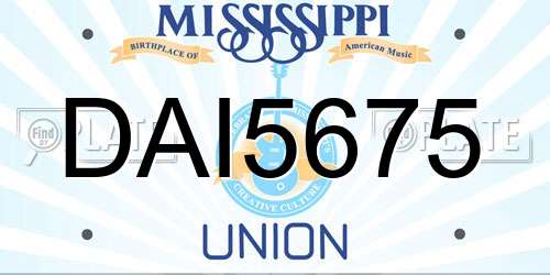 DAI5675 Mississippi License Plate