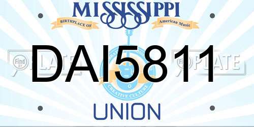 DAI5811 Mississippi License Plate