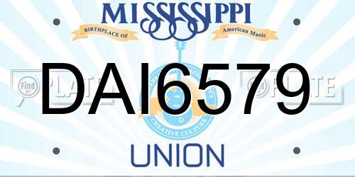 DAI6579 Mississippi License Plate