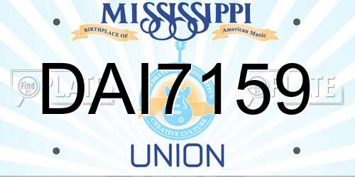 DAI7159 Mississippi License Plate