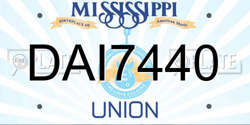 DAI7440 Mississippi License Plate