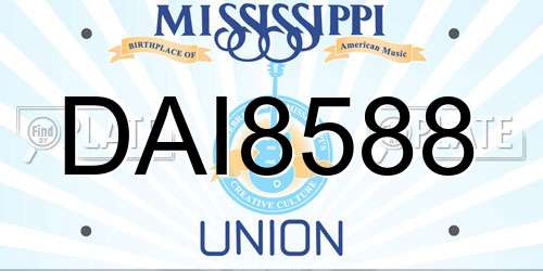 DAI8588 Mississippi License Plate