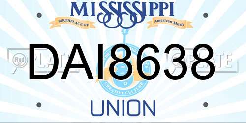 DAI8638 Mississippi License Plate
