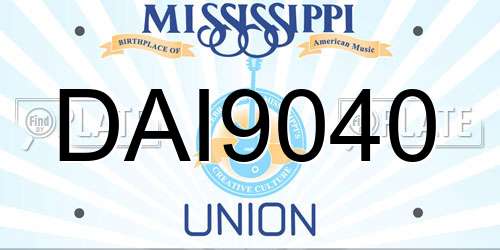 DAI9040 Mississippi License Plate