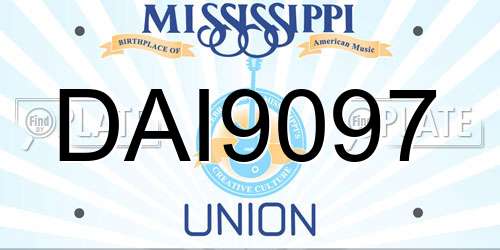 DAI9097 Mississippi License Plate